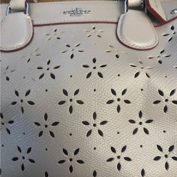 Coach Taupe Sparkle Leather Handbag - Picture 11 of 12